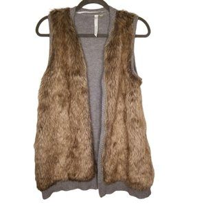 Faux Fur Sweater Vest Medium